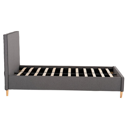 SEMI-DOUBLE BED WITH MATTRESS MAYLIN HM10802.02 GREY FABRIC--MATTRESS 120X200cm