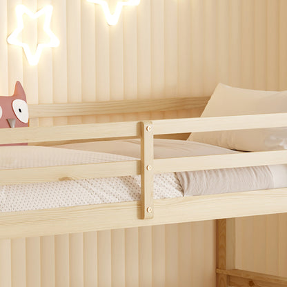 BUNK BED FOR CHILDREN LANTAI HM682.01 PINE WOOD IN NATURAL-MATTRESSES 190x90cm