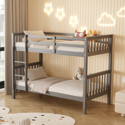 BUNK BED FOR CHILDREN LANTAI HM682.05 PINE WOOD IN GREY-MATTRESSES 190x90cm