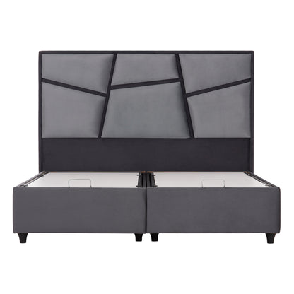 BED WITH STORAGE SPACE IRIDA HM718 GREY VELVET -FOR MATTRESS 160x200cm.