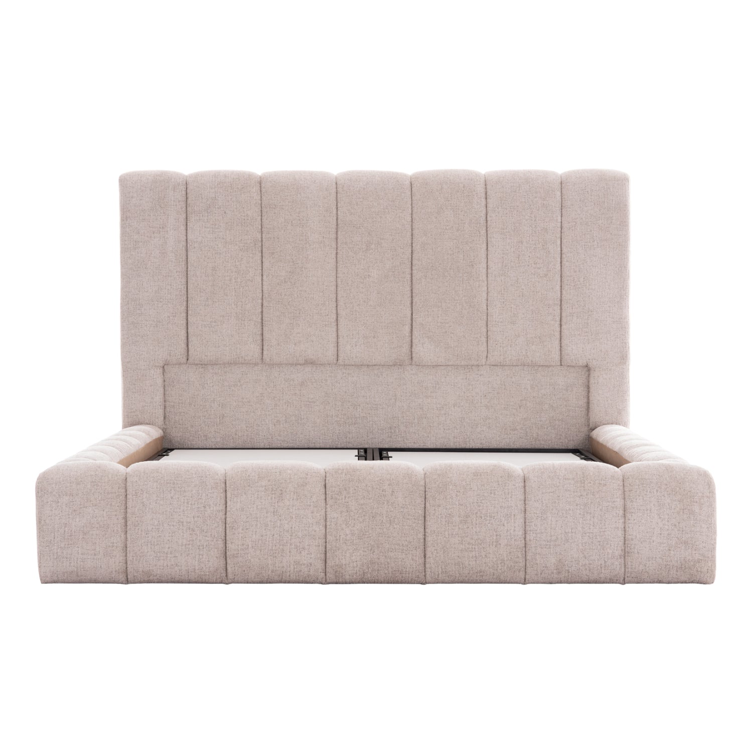 BED WITH STORAGE SPACE REMO HM719.10 TEDDY FABRIC IN BEIGE-FOR MATTRESS 160x200cm.