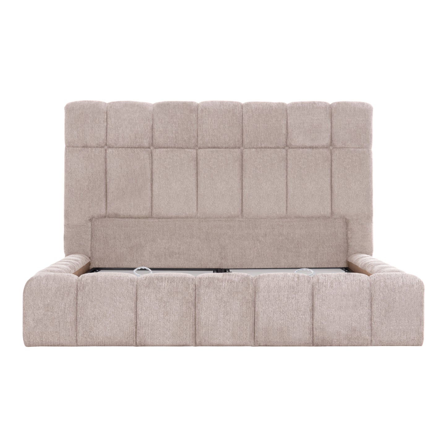 BED WITH STORAGE SPACE RAMON HM720.10 TEDDY FABRIC IN BEIGE-FOR MATTRESS 160x200cm.
