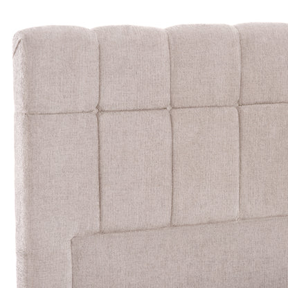 BED WITH STORAGE SPACE RAMON HM720.10 TEDDY FABRIC IN BEIGE-FOR MATTRESS 160x200cm.