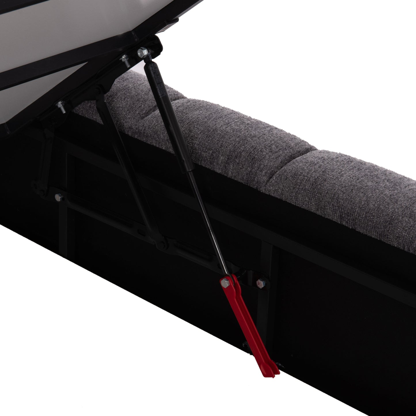 BED WITH STORAGE SPACE RAMON HM720.22 TEDDY FABRIC IN GREY-FOR MATTRESS 160x200cm.