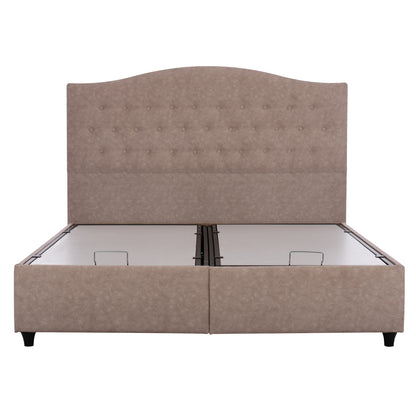 HM624.22 bed MALENA, storage space, beige nubuck-type fabric, 160x200