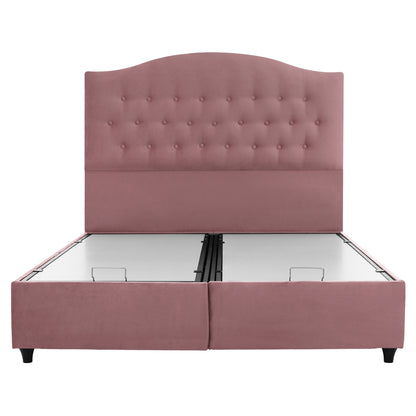 HM624.12 bed MALENA, storage space, dusty pink velvet, 160x200