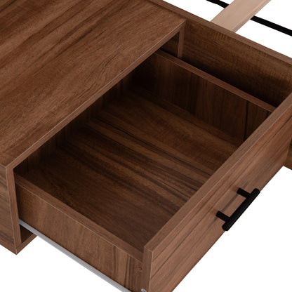 DOUBLE BED WITH NIGHTSTANDS HARRY HM750.01 MELAMINE IN NATURAL/BLACK--MATTRESS 160x200cm