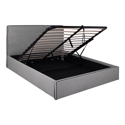BED WITH MATTRESS & STORAGE SPACE ALLIE HM10805.01 GREY FABRIC--MATTRESS 160Χ200cm