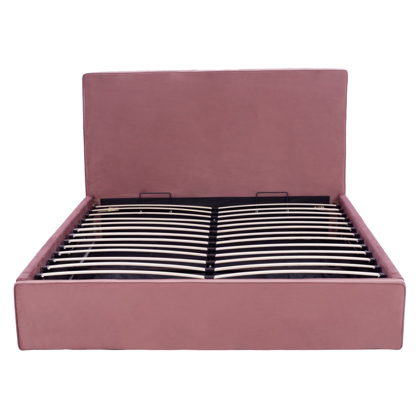 BED WITH MATTRESS & STORAGE SPACE ALLIE HM10805.12 DUSTY PINK VELVET--MATTRESS 160Χ200cm