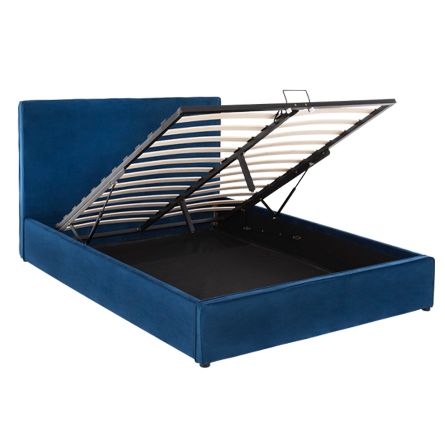 BED WITH MATTRESS & STORAGE SPACE ALLIE HM10805.18 BLUE VELVET--MATTRESS 160Χ200cm