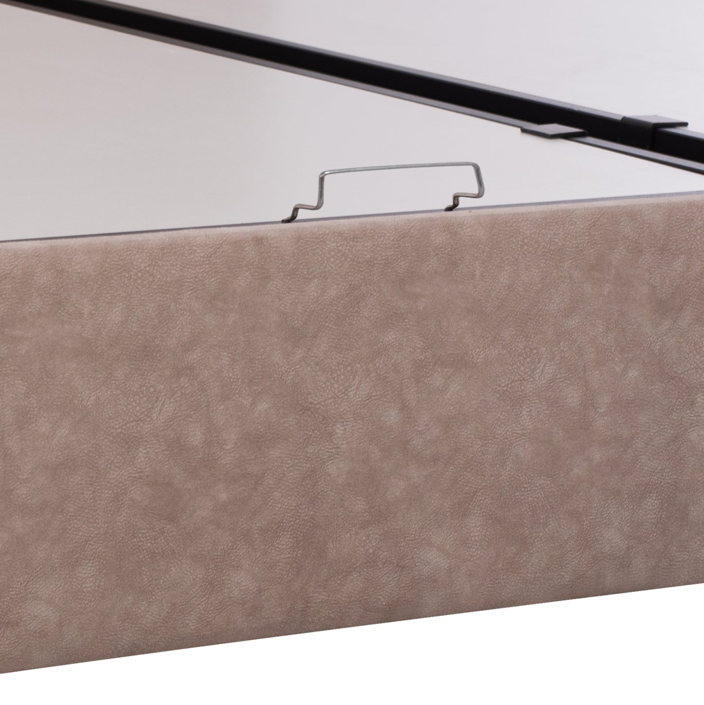 BED WITH MATTRESS DOUBLE DOLORES HM21165 BEIGE FABRIC & STORAGE SPACE--FOR 160x200cm