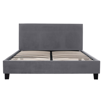 BED WITH MATTRESS BECCA HM10803.11 GREY FABRIC--FOR MATTRESS 150x200cm