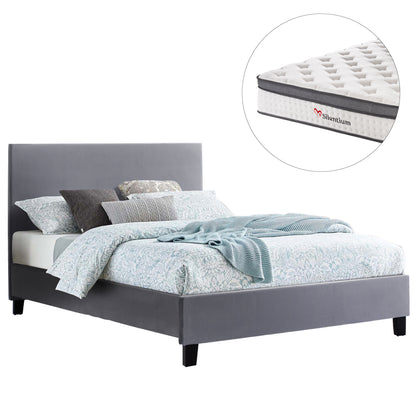 BED WITH MATTRESS BECCA HM10803.11 GREY FABRIC--FOR MATTRESS 150x200cm