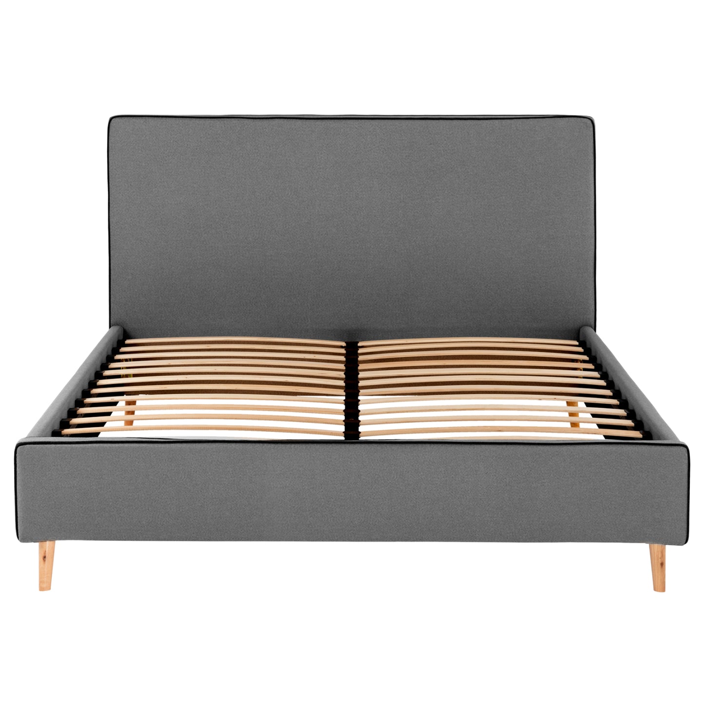 BED WITH MATTRESS INDRA HM21280.01 GREY FABRIC--FOR MATTRESS 160x200cm