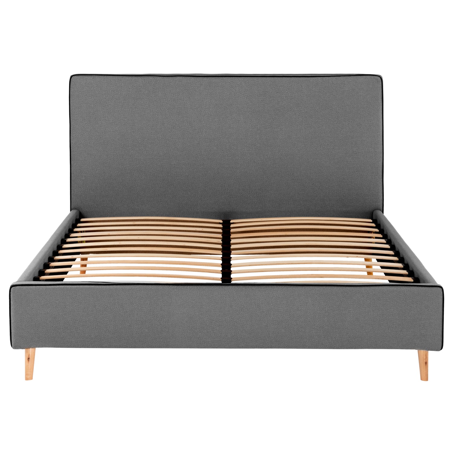 BED WITH MATTRESS INDRA HM21280.01 GREY FABRIC--FOR MATTRESS 160x200cm