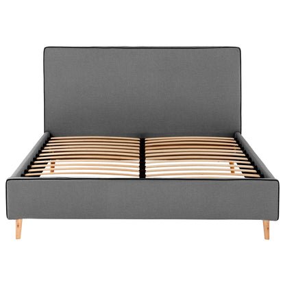 BED WITH MATTRESS INDRA HM21280.01 GREY FABRIC--FOR MATTRESS 160x200cm