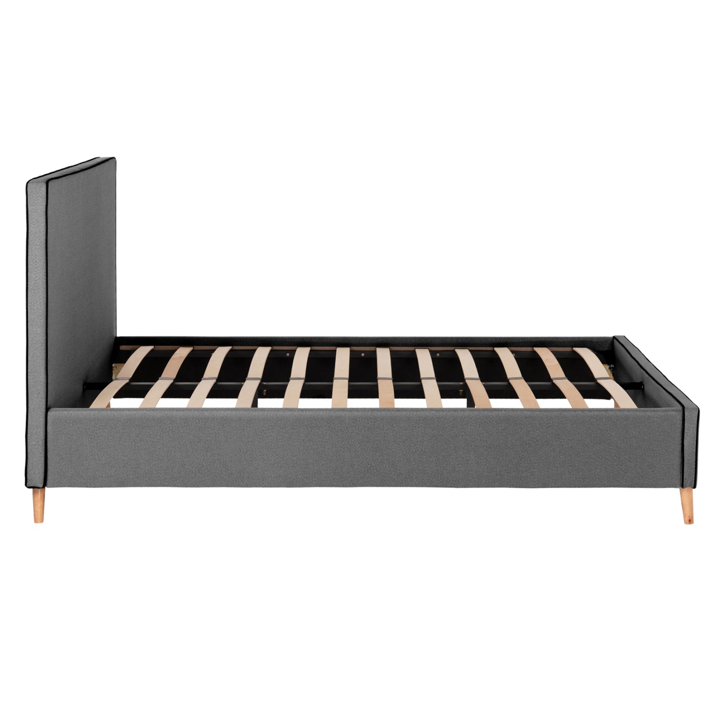 BED WITH MATTRESS INDRA HM21280.01 GREY FABRIC--FOR MATTRESS 160x200cm