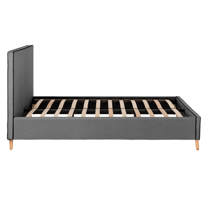 BED WITH MATTRESS INDRA HM21280.01 GREY FABRIC--FOR MATTRESS 160x200cm