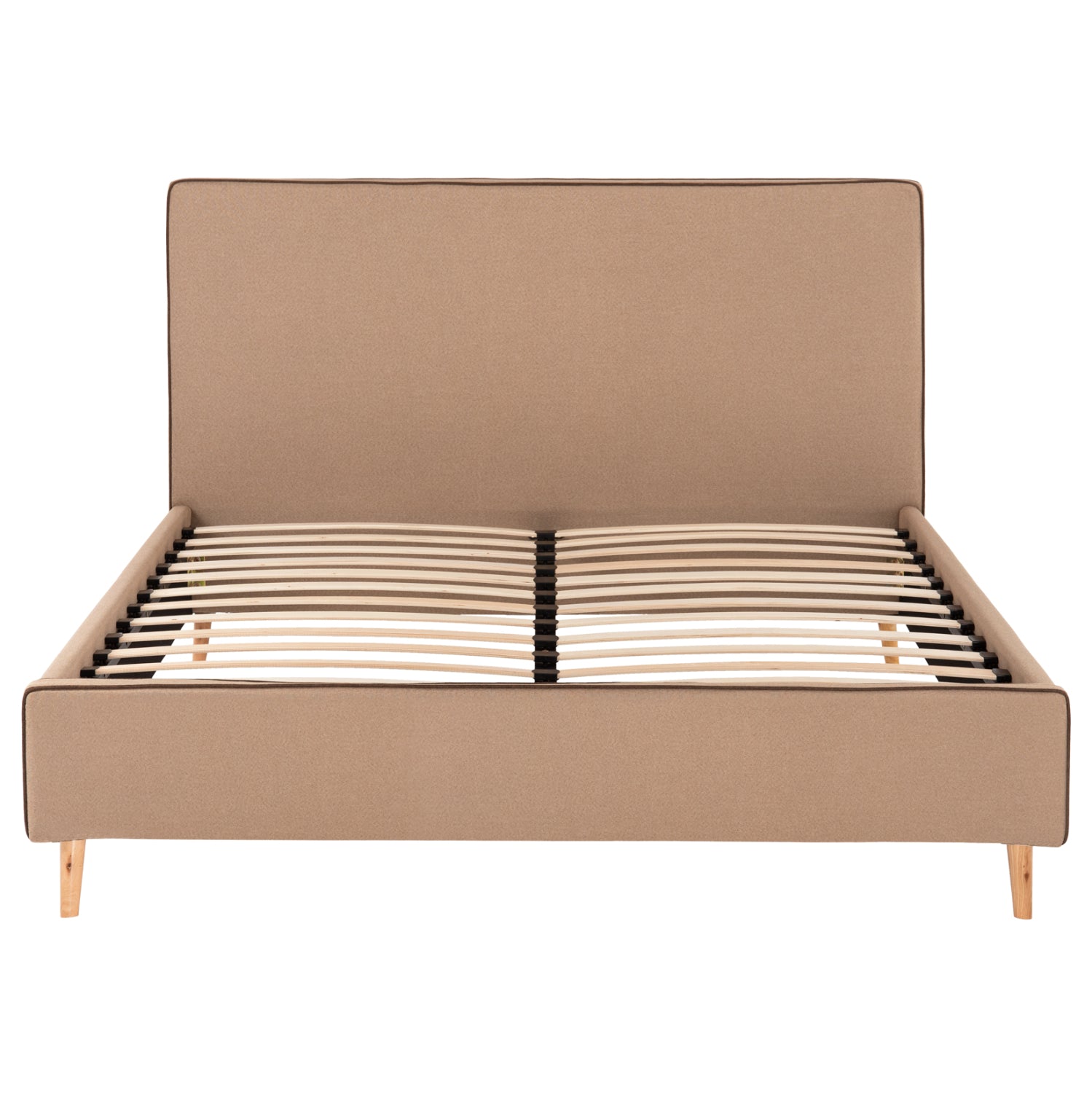BED WITH MATTRESS INDRA HM21280.02 BEIGE FABRIC--FOR MATTRESS 160x200cm