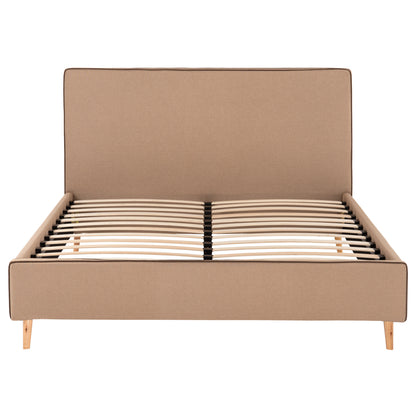 BED WITH MATTRESS INDRA HM21280.02 BEIGE FABRIC--FOR MATTRESS 160x200cm