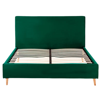 BED WITH MATTRESS INDRA HM21280.04 CYPRESS GREEN VELVET--FOR MATTRESS 160x200cm