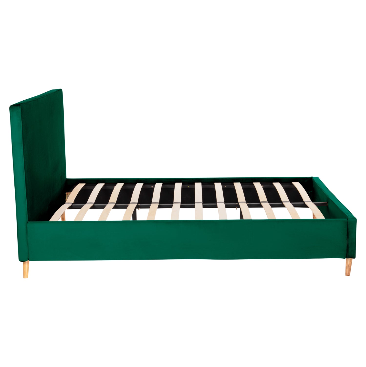BED WITH MATTRESS INDRA HM21280.04 CYPRESS GREEN VELVET--FOR MATTRESS 160x200cm