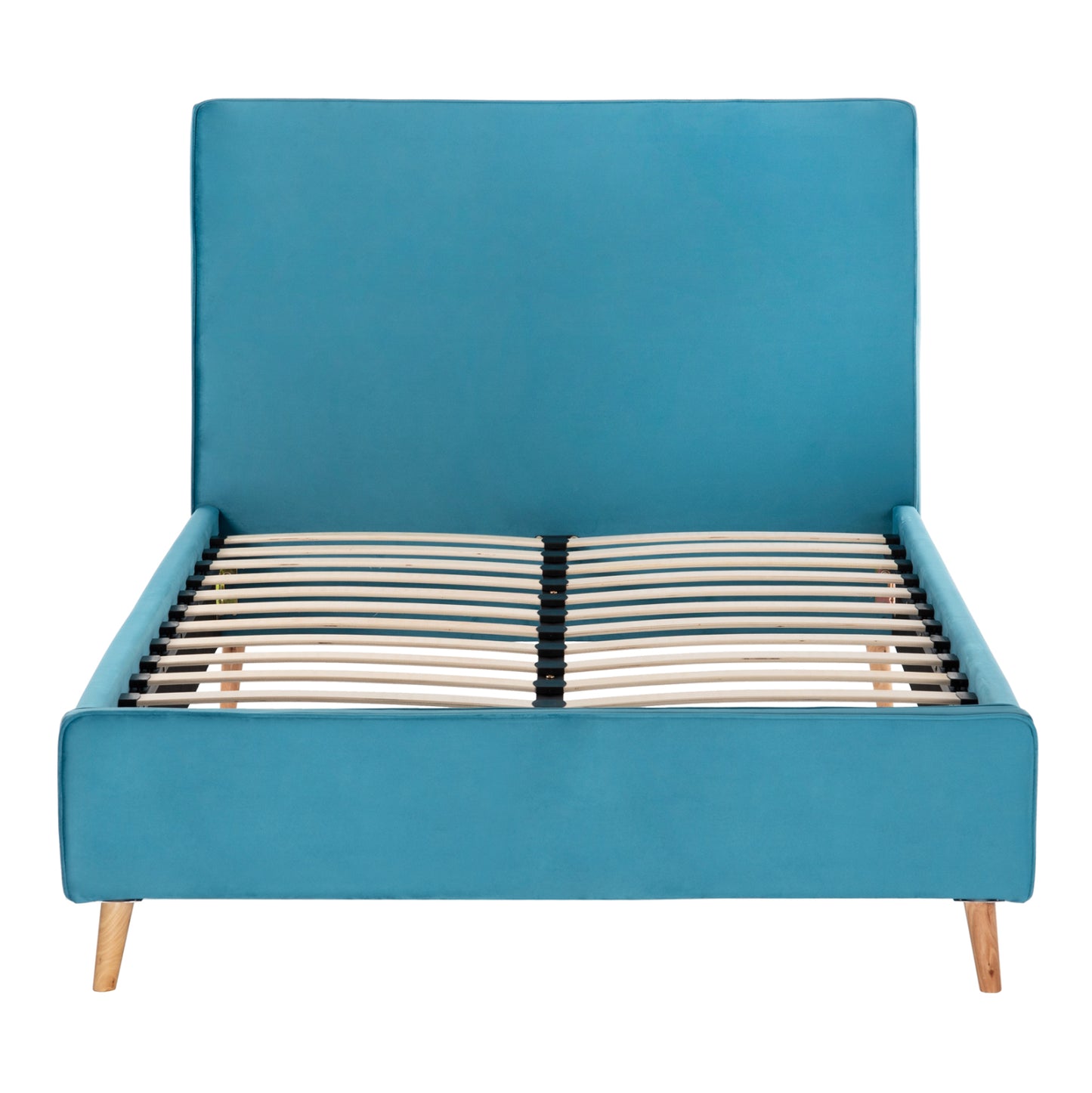BED WITH MATTRESS MAYLIN HM21281.02 TURQUOISE (BLUE-GREEN) VELVET--FOR MATTRESS 120x200cm