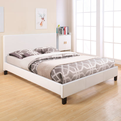 BED WITH MATTRESS BECCA HM21283.01 WHITE PU--FOR MATTRESS 150x200cm