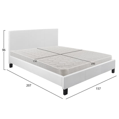 BED WITH MATTRESS BECCA HM21283.01 WHITE PU--FOR MATTRESS 150x200cm