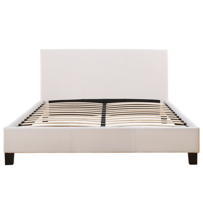 BED WITH MATTRESS BECCA HM21283.01 WHITE PU--FOR MATTRESS 150x200cm