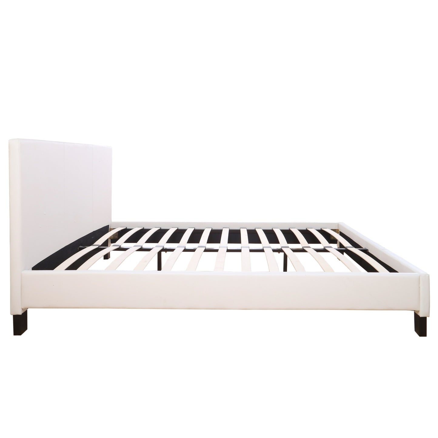 BED WITH MATTRESS BECCA HM21283.01 WHITE PU--FOR MATTRESS 150x200cm