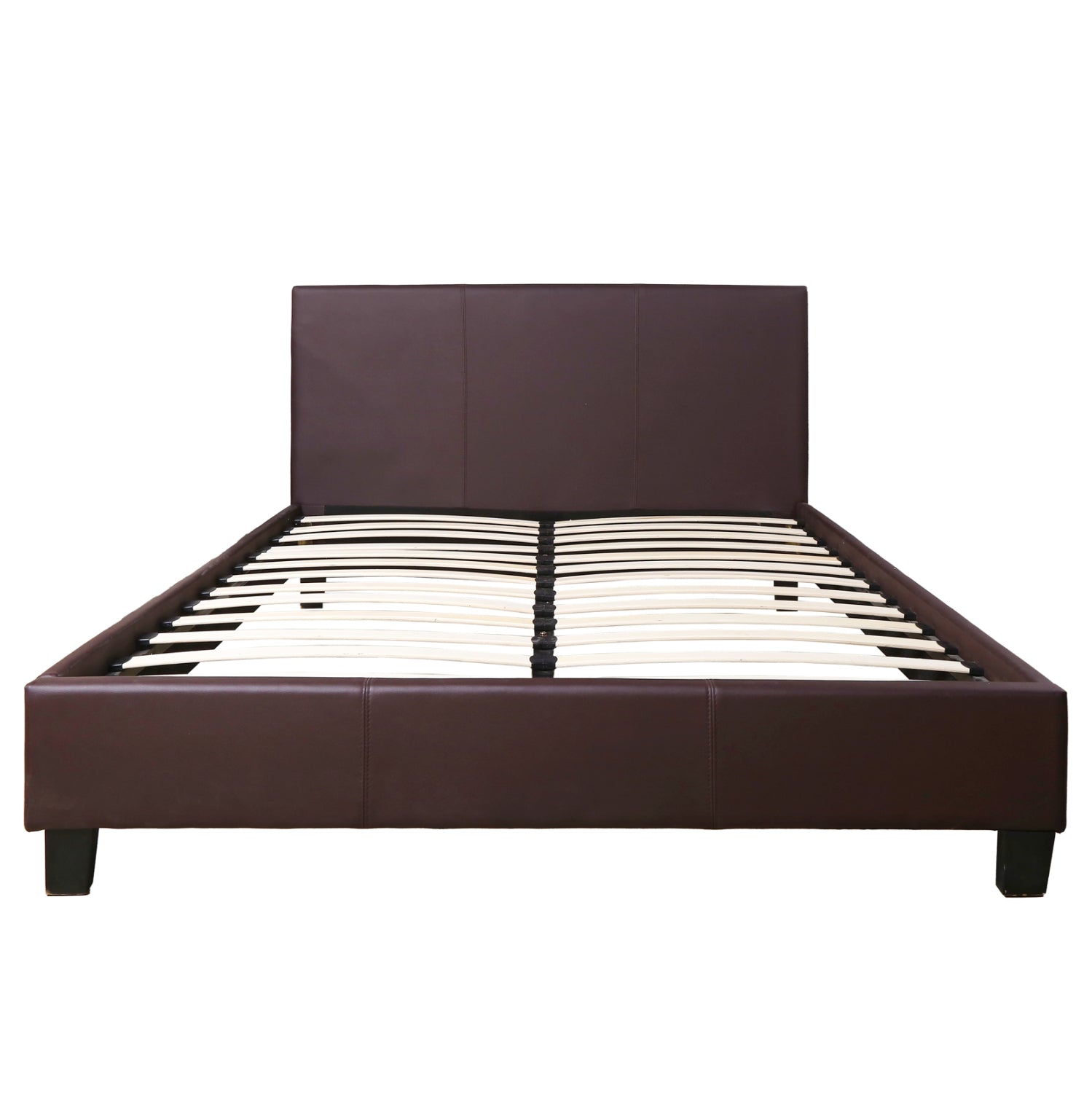 BED WITH MATTRESS BECCA HM21283.02 BROWN PU--FOR MATTRESS 150x200cm