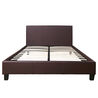 BED WITH MATTRESS BECCA HM21283.02 BROWN PU--FOR MATTRESS 150x200cm