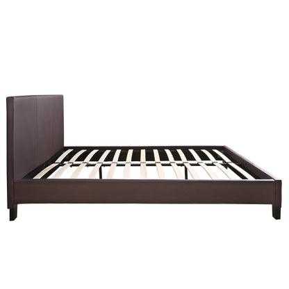 BED WITH MATTRESS BECCA HM21283.02 BROWN PU--FOR MATTRESS 150x200cm