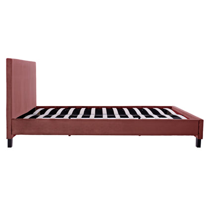 BED WITH MATTRESS BECCA HM21283.05 DUSTY PINK VELVET--FOR MATTRESS 150x200cm