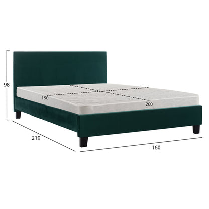 BED WITH MATTRESS BECCA HM21283.06 CYPRESS GREEN VELVET--FOR MATTRESS 150x200cm