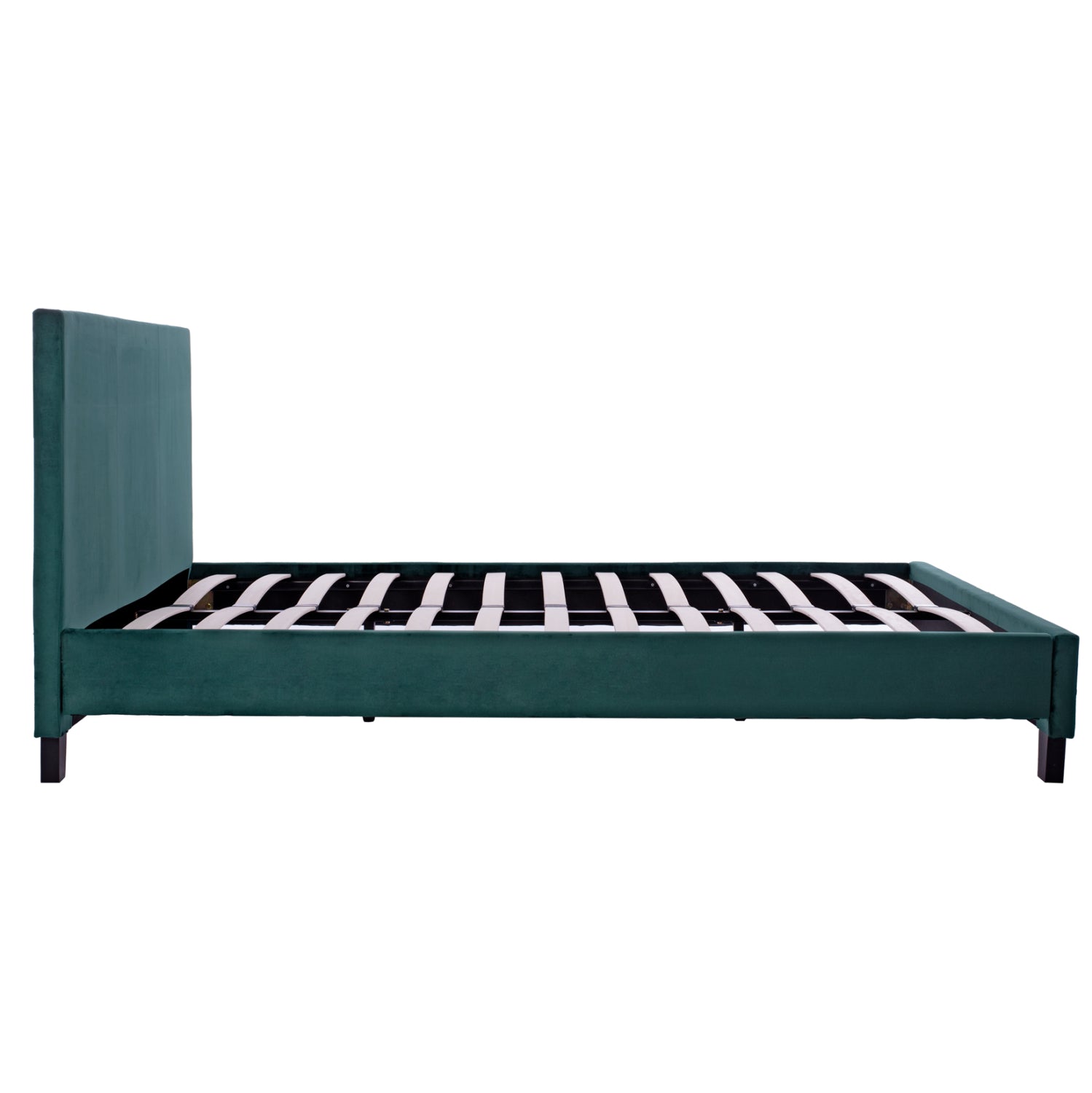 BED WITH MATTRESS BECCA HM21283.06 CYPRESS GREEN VELVET--FOR MATTRESS 150x200cm
