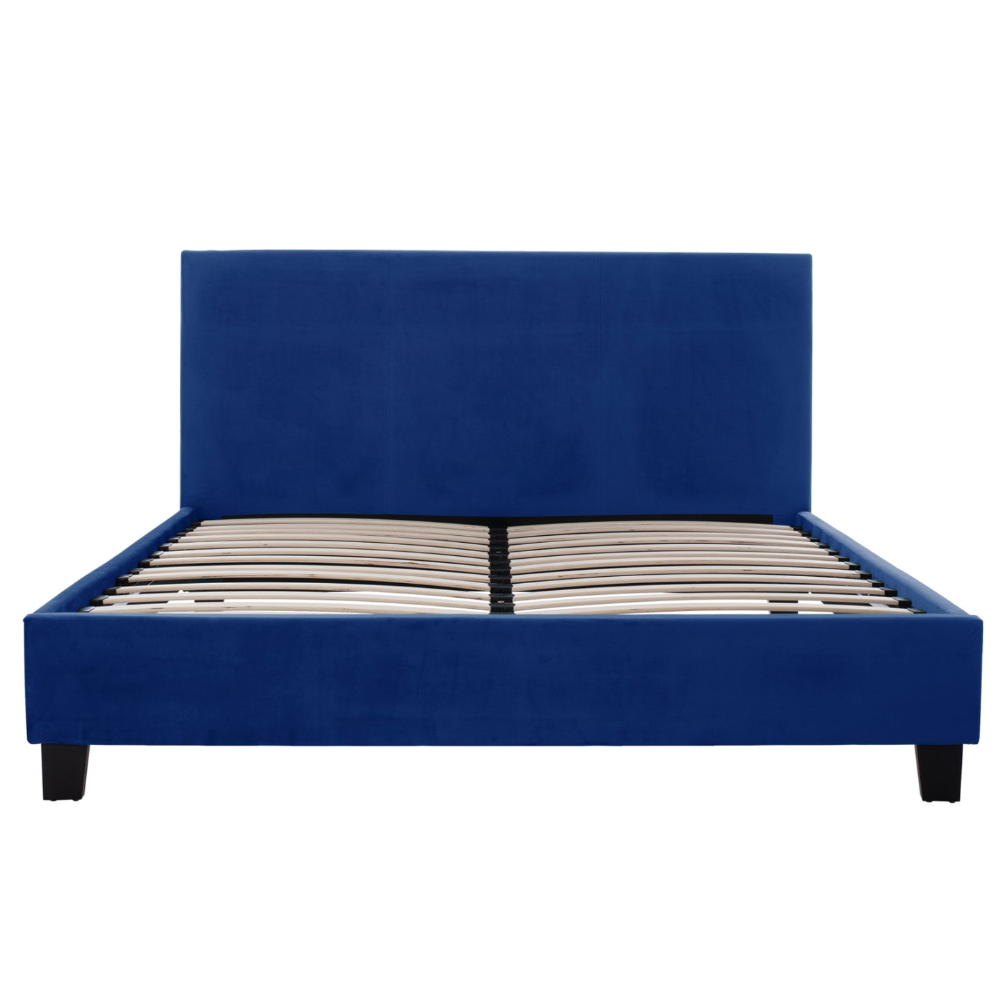 BED WITH MATTRESS BECCA HM21283.07 BLUE VELVET--FOR MATTRESS 150x200cm