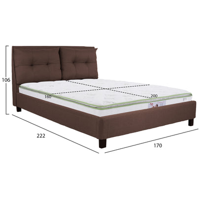 BED WITH MATTRESS BILLIE HM21284.01 BROWN FABRIC--FOR MATTRESS 160x200cm