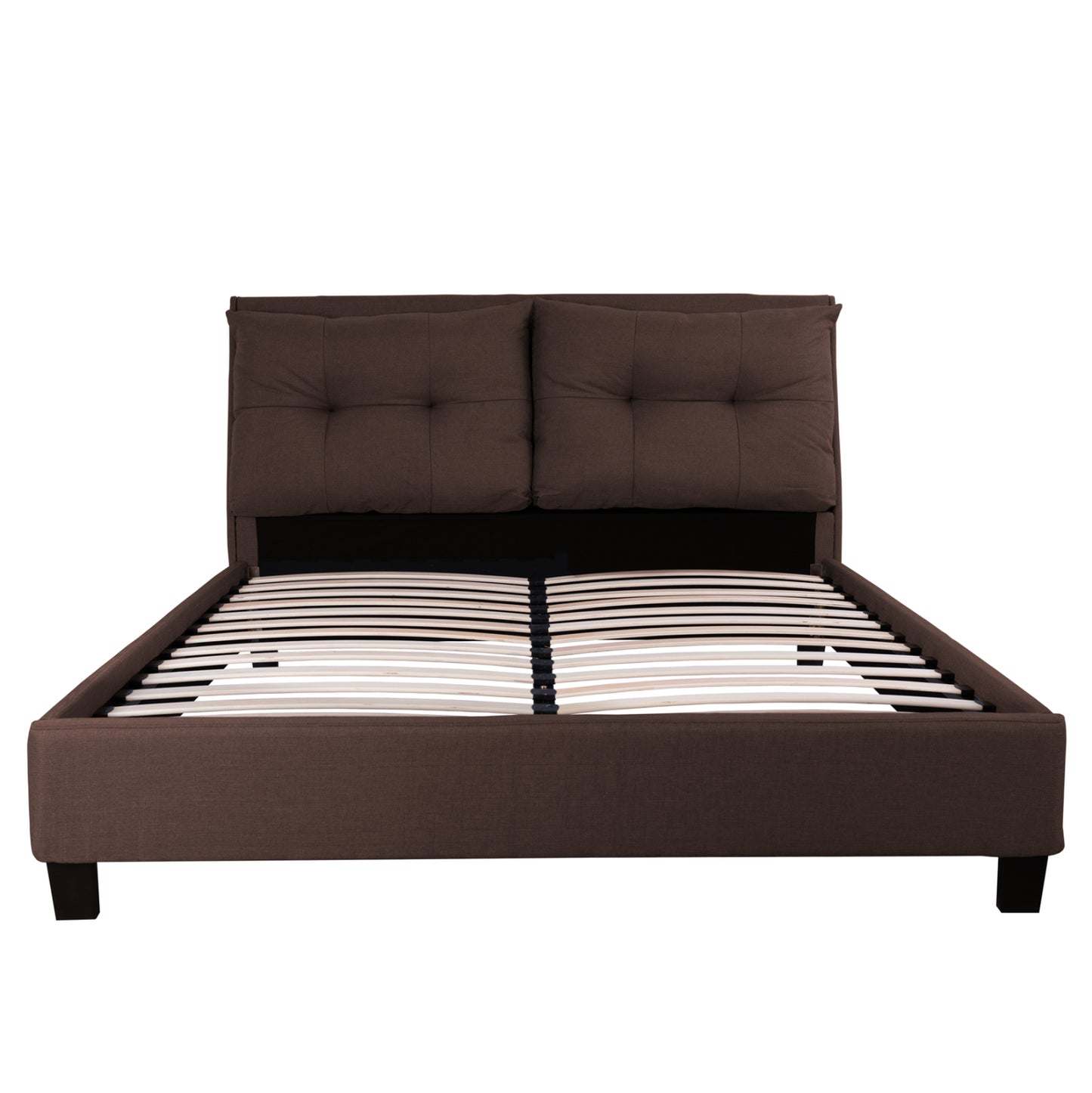 BED WITH MATTRESS BILLIE HM21284.01 BROWN FABRIC--FOR MATTRESS 160x200cm