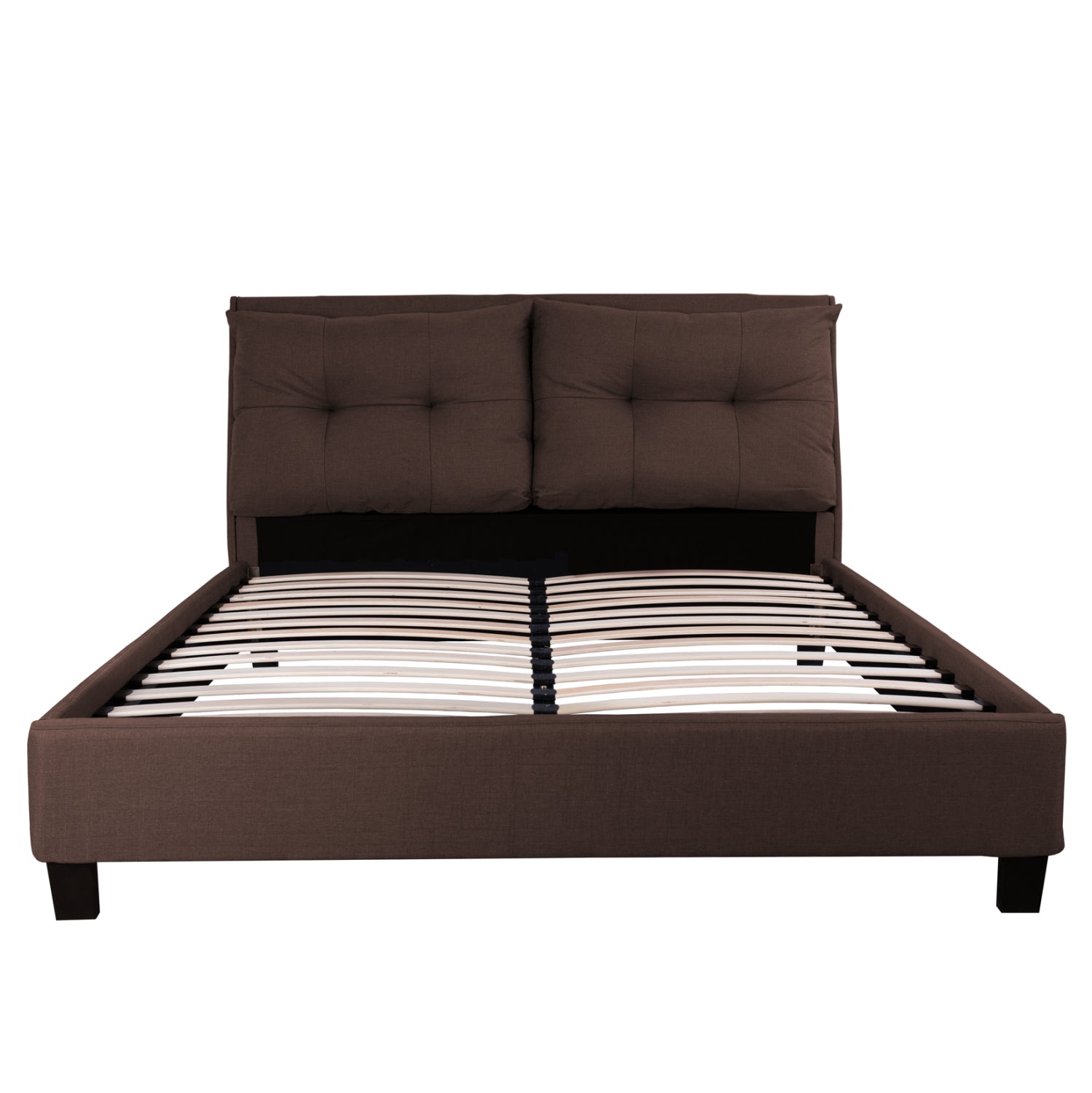 BED WITH MATTRESS BILLIE HM21284.01 BROWN FABRIC--FOR MATTRESS 160x200cm