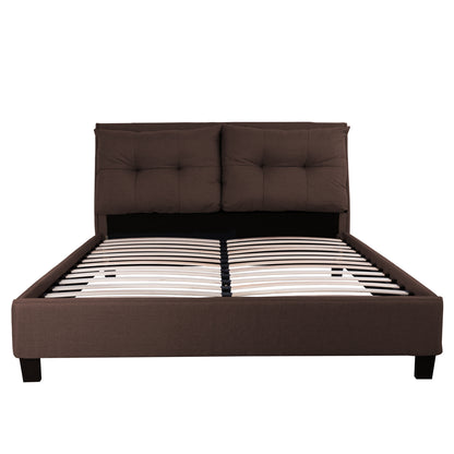 BED WITH MATTRESS BILLIE HM21284.01 BROWN FABRIC--FOR MATTRESS 160x200cm