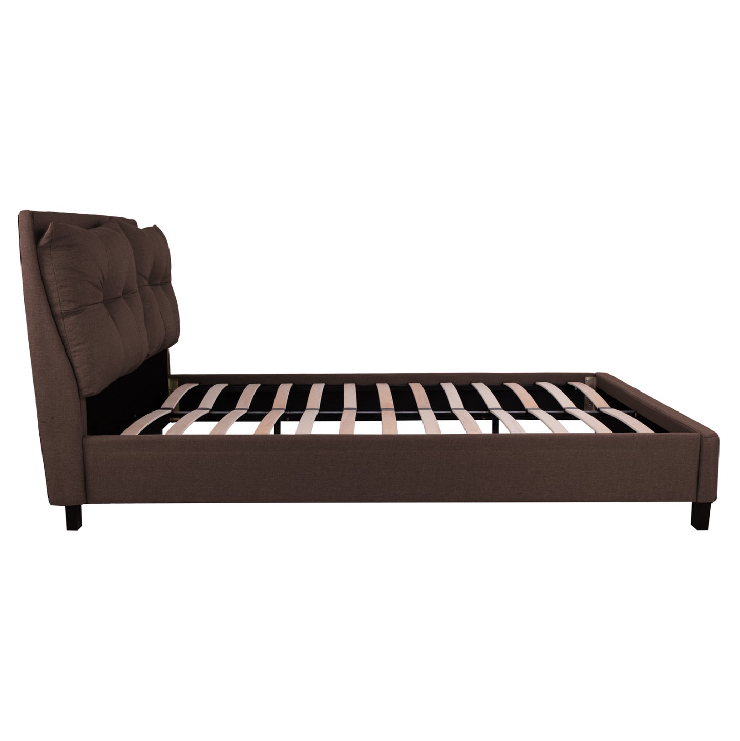 BED WITH MATTRESS BILLIE HM21284.01 BROWN FABRIC--FOR MATTRESS 160x200cm