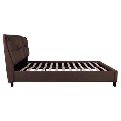 BED WITH MATTRESS BILLIE HM21284.01 BROWN FABRIC--FOR MATTRESS 160x200cm