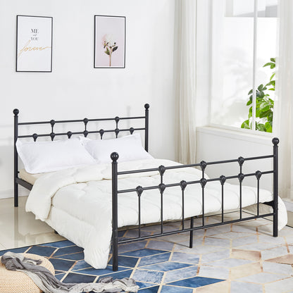 KAMIL Metallic Bed 150x200cm, Black Color HM575.01