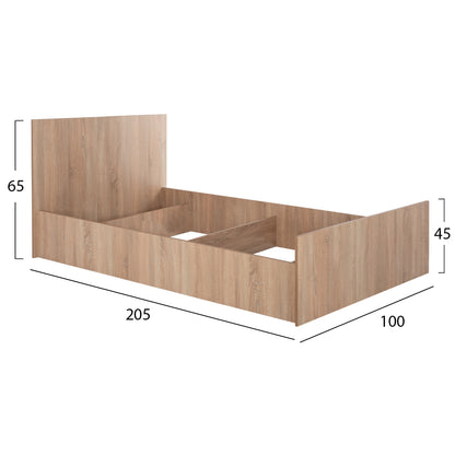 SINGLE BED 90X200 SONOMA OAK HM2433.01