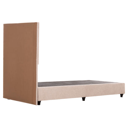 SINGLE BED MILO HM652.32 TEDDY FABRIC IN BEIGE- FOR MATTRESS 90x200cm