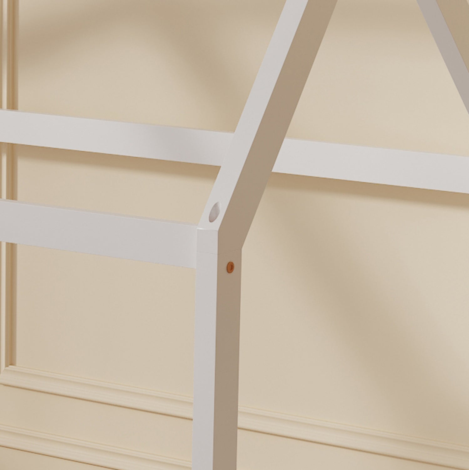 BED FOR KIDS PEPE HM678.03 t.MONTESSORI SOLID PINE WOOD IN WHITE- 140x70cm.