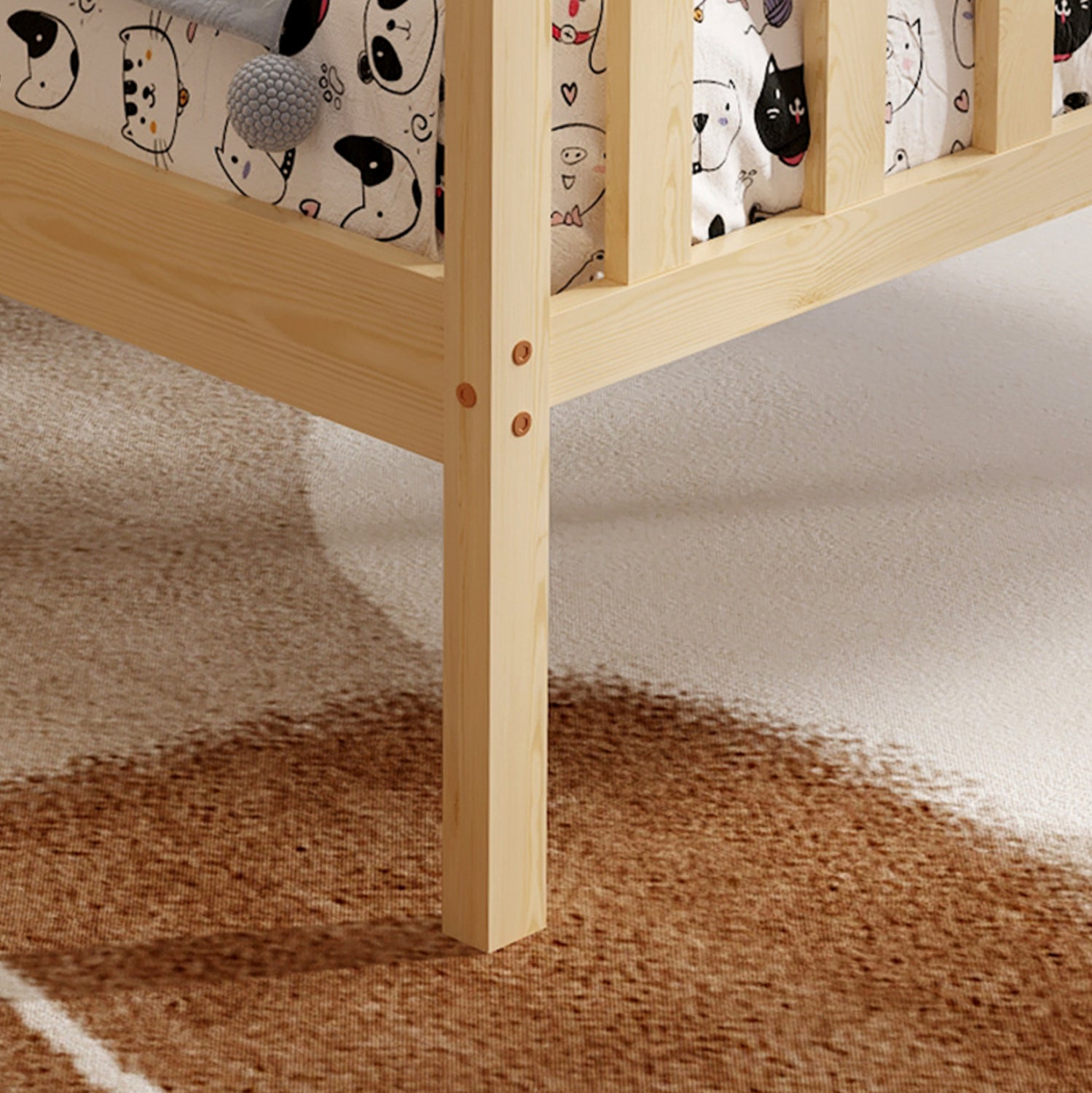 BED WITH MATTRESS GIMLY HM21300 PINE WOOD IN NATURAL COLOR FOR MATTRESS 90x190cm