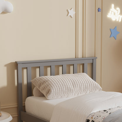 BED WITH MATTRESS GIMLY HM21300.02 PINE WOOD IN GREY COLOR FOR MATTRESS 90x190cm